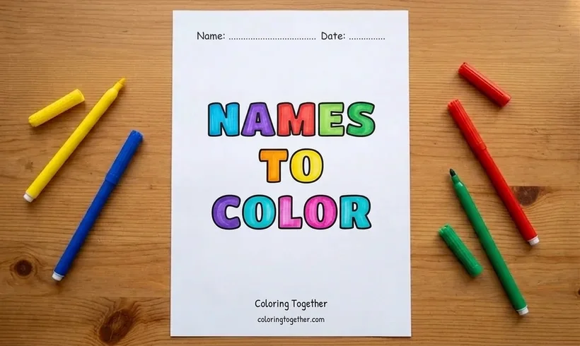 Free printable name coloring pages - Coloring Together
